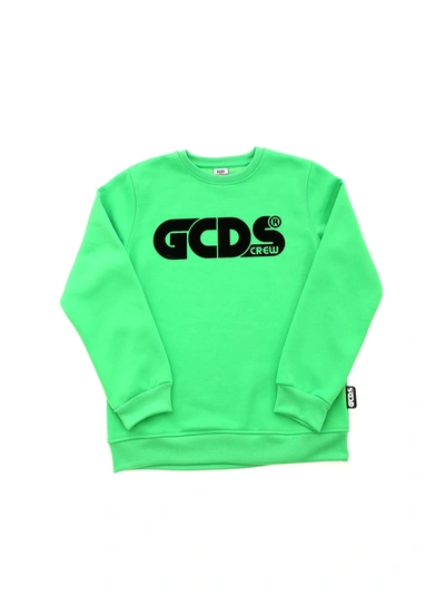 Shop Gcds Flock Logo Sweatshirt In Green