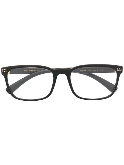 Shop Dolce & Gabbana Rectangle-frame Glasses In Schwarz