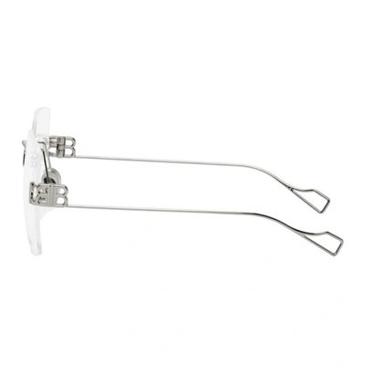 Shop Balenciaga Silver Light Rimless Glasses In 002 Silver