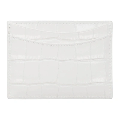 Shop Balenciaga White Croc Hourglass Card Holder In 9016 White
