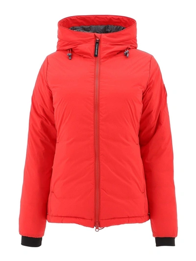 Shop Canada Goose Camp Hoody Puffer Jacket In Red