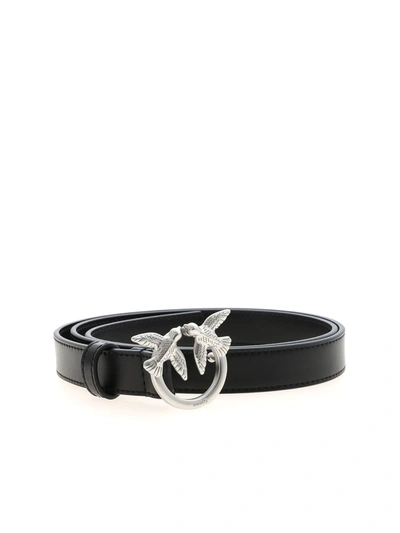 Shop Pinko Berry Small Simply Love Birds Belt In Black