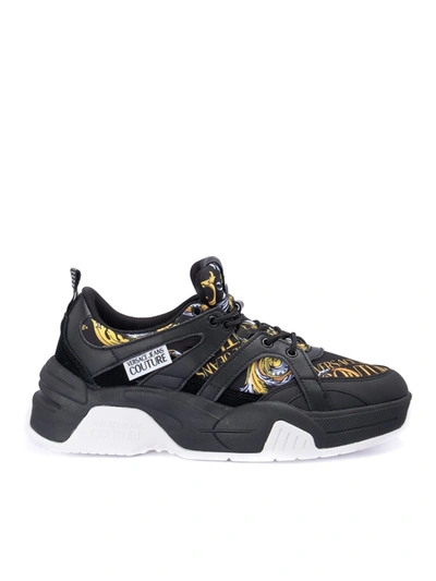 Shop Versace Jeans Couture Baroque Print Sneakers In Black