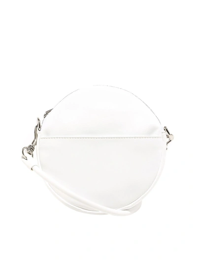 Shop Mm6 Maison Margiela Faux Leather Circle Crossbody Bag In White