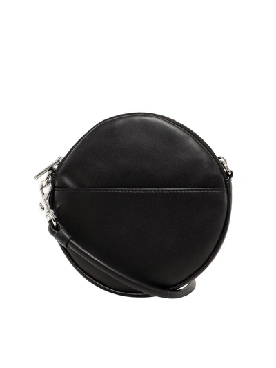 Shop Mm6 Maison Margiela Faux Leather Circle Crossbody Bag In Black