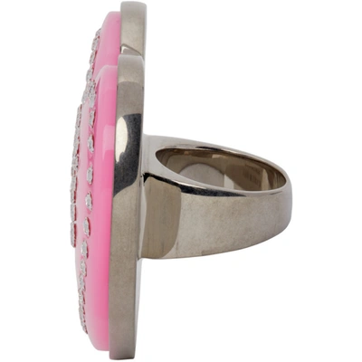 Shop Balenciaga Pink Bb Crush Ring