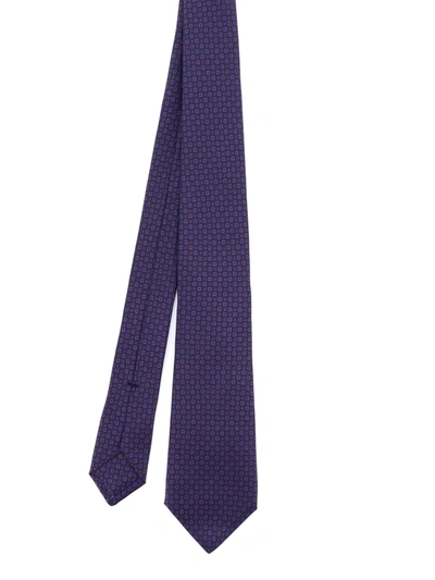 Shop Kiton Patterned Silk Tie In Purple