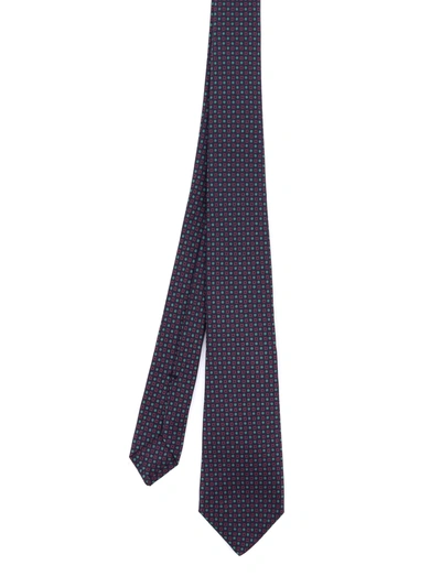 Shop Kiton Patterned Silk Tie In Multicolour