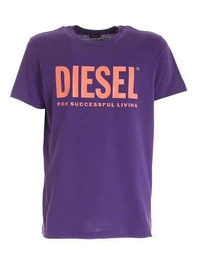 Shop Diesel T-diego-logo T-shirt In Violet In Purple