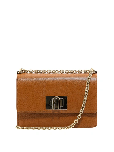 Shop Furla 1927 Mini Leather Satchel Bag In Brown