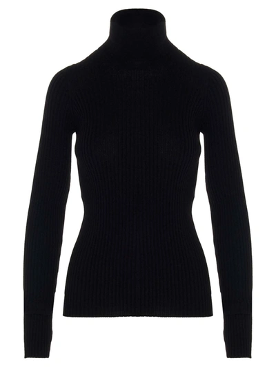 Shop Maison Margiela Ribbed Sweater In Black