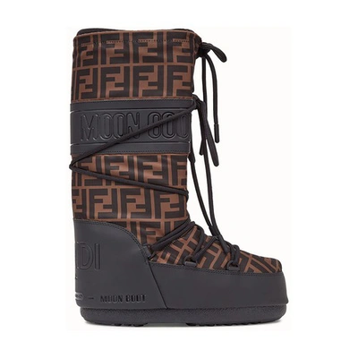 Shop Fendi Moon Boot X  In Black