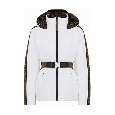 Shop Fendi Ski Jacket In Tech Nylon In Blanc