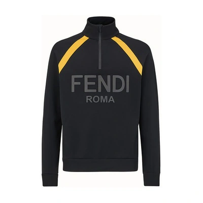 Shop Fendi Tech Fabric Sweatshirt In Noir
