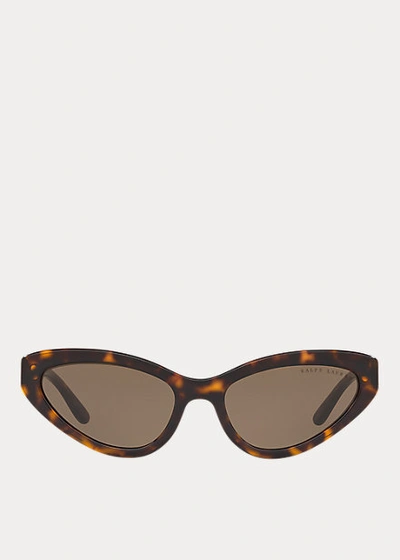Shop Ralph Lauren Modern Cat-eye Sunglasses In Shiny Black