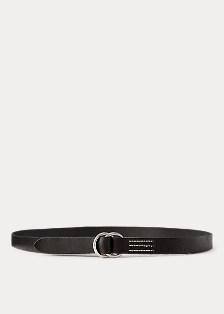 Ralph Lauren Skinny Leather O Ring Belt In Cuoio Modesens
