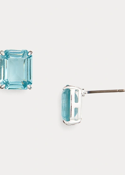 Shop Lauren Ralph Lauren Gemstone Stud Earrings In Silver