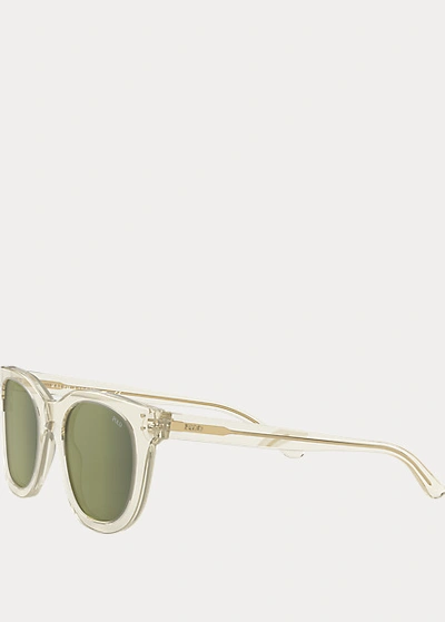Shop Ralph Lauren Square-shaped Sunglasses In Light Blue Mirror Silver