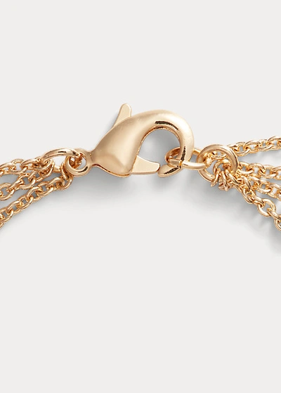 Shop Lauren Ralph Lauren Layered Stone Necklace In Gold/multi