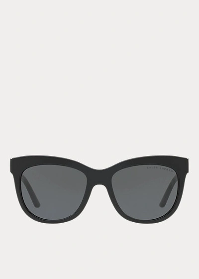 Shop Ralph Lauren Square Cat-eye Sunglasses In Cream Horn