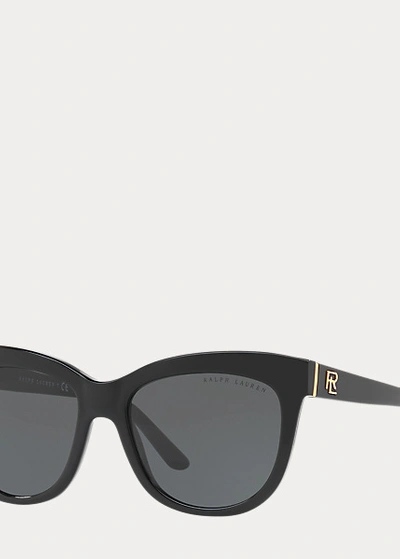 Shop Ralph Lauren Square Cat-eye Sunglasses In Cream Horn