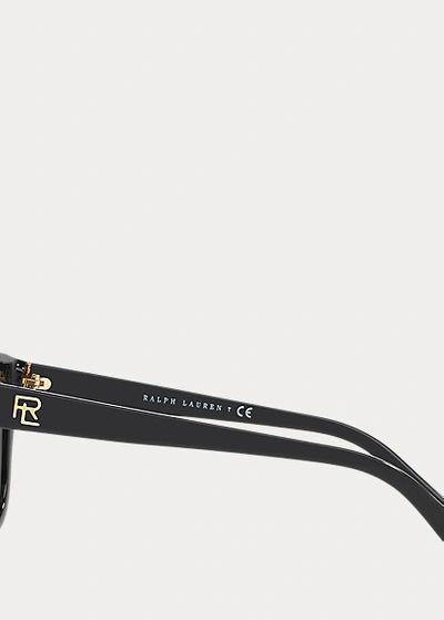 Shop Ralph Lauren Square Cat-eye Sunglasses In Cream Horn