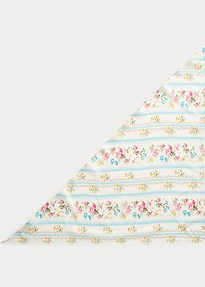 Shop Ralph Lauren Floral Triangle Headscarf In Cream Multi