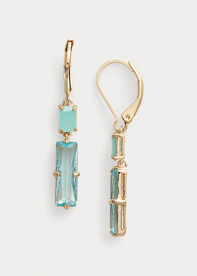 Shop Lauren Ralph Lauren Stone Drop Earrings In Gold/pink