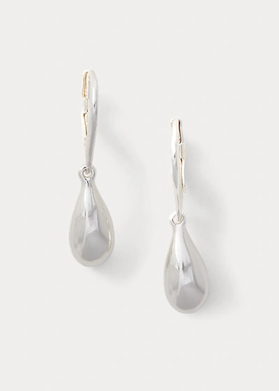 Shop Lauren Ralph Lauren Brass Teardrop Earrings In Silver