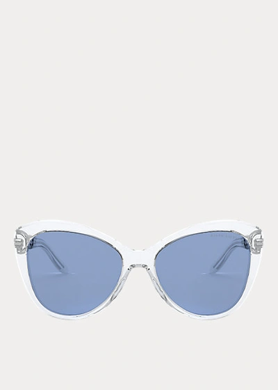 Shop Ralph Lauren Chain Butterfly Sunglasses In Shiny Crystal