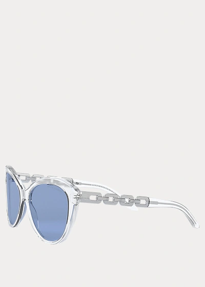 Shop Ralph Lauren Chain Butterfly Sunglasses In Shiny Crystal