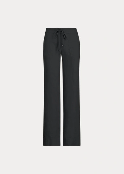 Shop Lauren Ralph Lauren Linen Wide-leg Pant In Birch Tan