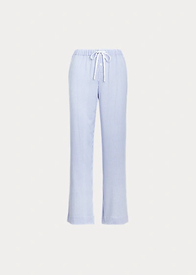 Shop Lauren Ralph Lauren Striped Jersey Pajama Pant In Blue Stripe
