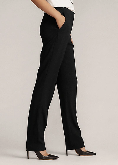 Shop Ralph Lauren Simone Wool Crepe Pant In Black