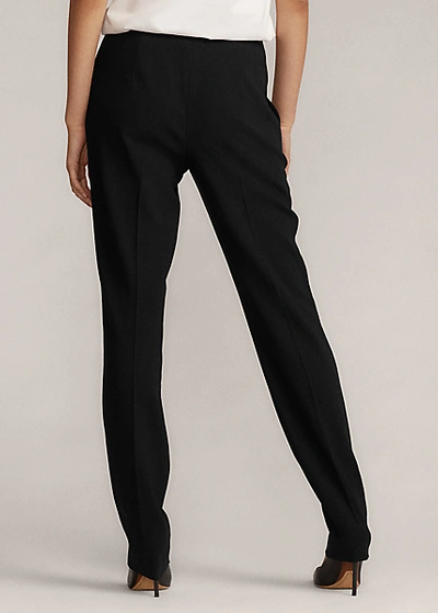 Shop Ralph Lauren Simone Wool Crepe Pant In Black