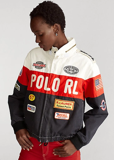 Ralph Lauren Cotton Graphic Bomber Jacket In Multi | ModeSens