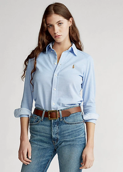Polo Ralph Lauren Knit Cotton Oxford Shirt In White