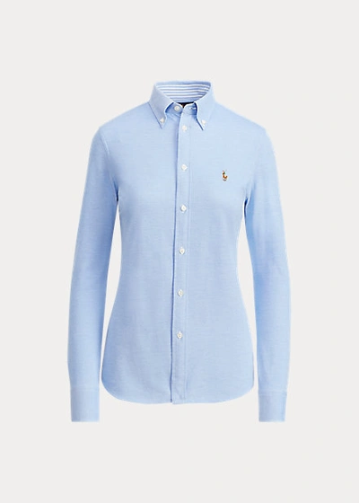 Polo Ralph Lauren Knit Cotton Oxford Shirt In White