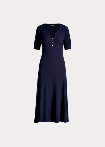 Shop Lauren Ralph Lauren Cotton Fit-and-flare Dress In Polo Black