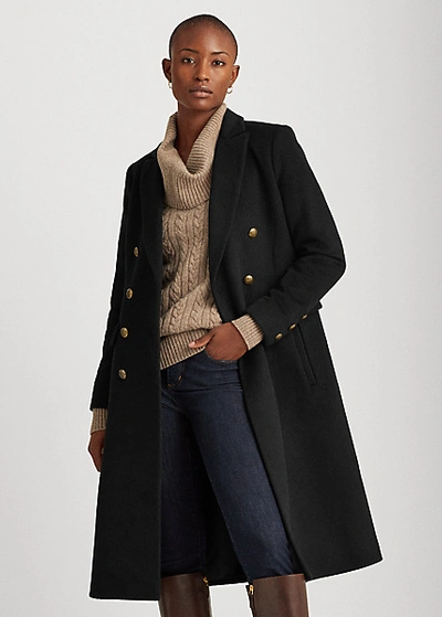 Lauren Ralph Lauren Fit and flare Wool blend Coat In Black ModeSens