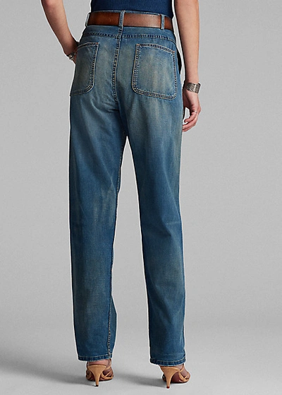 Shop Double Rl Repaired Straight Jean In Keiran Wash