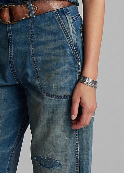 Shop Double Rl Repaired Straight Jean In Keiran Wash