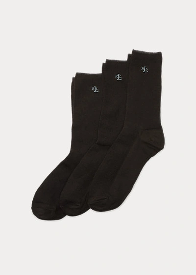 Ralph Lauren Ribbed Trouser Sock 3-pack In Charcoal
