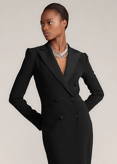 Ralph Lauren Kristian Silk Tuxedo Dress In Black | ModeSens