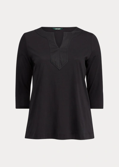 Shop Ralph Lauren Cotton Tunic In Black