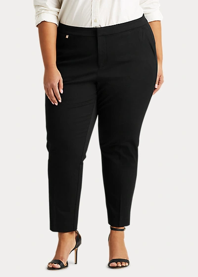Shop Ralph Lauren Cotton Twill Skinny Pant In Black