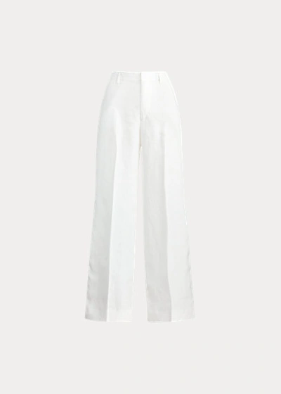 Shop Ralph Lauren Wide-leg Linen Pant In Nevis