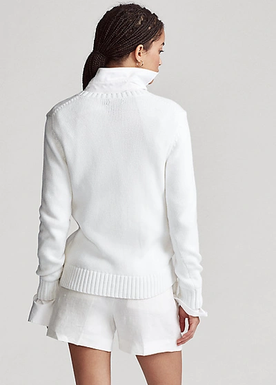 Shop Ralph Lauren Polo Bear Cotton Sweater In White