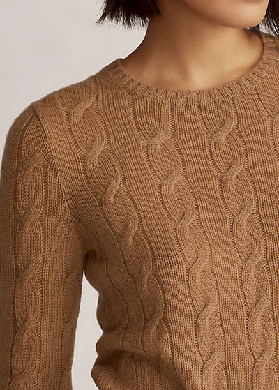 Shop Ralph Lauren Cable-knit Cashmere Sweater In Lux Navy