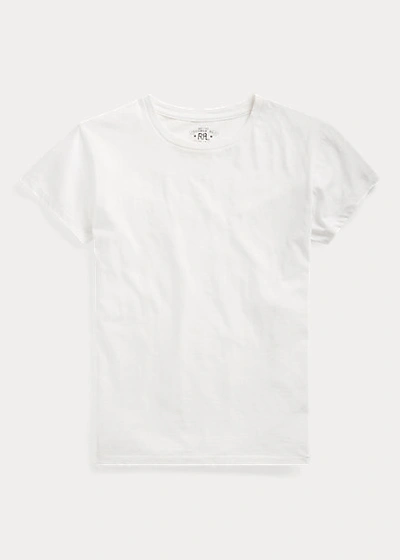 Double Rl Cotton Jersey Crewneck T-shirt In Faded Black Canvas
